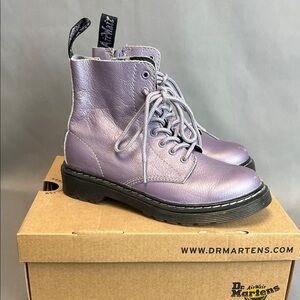 Dr. Martens Girls Size 2 Lavender Combat Boots